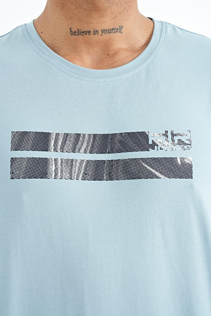 Peter Light Blue O Collar Men's T-Shirt - 88204