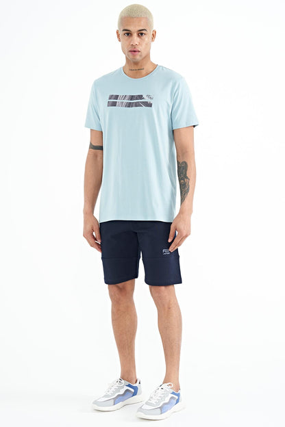 Peter Light Blue O Collar Men's T-Shirt - 88204