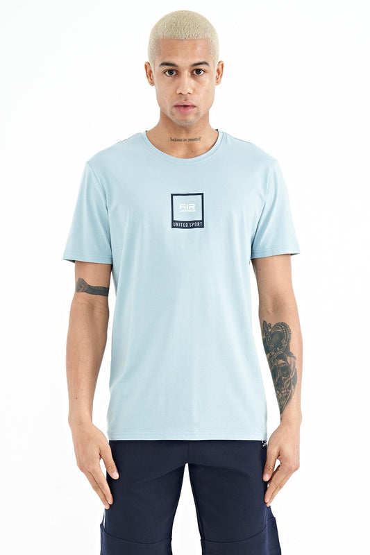 Adney Light Blue O Collar Men's T-Shirt - 88230