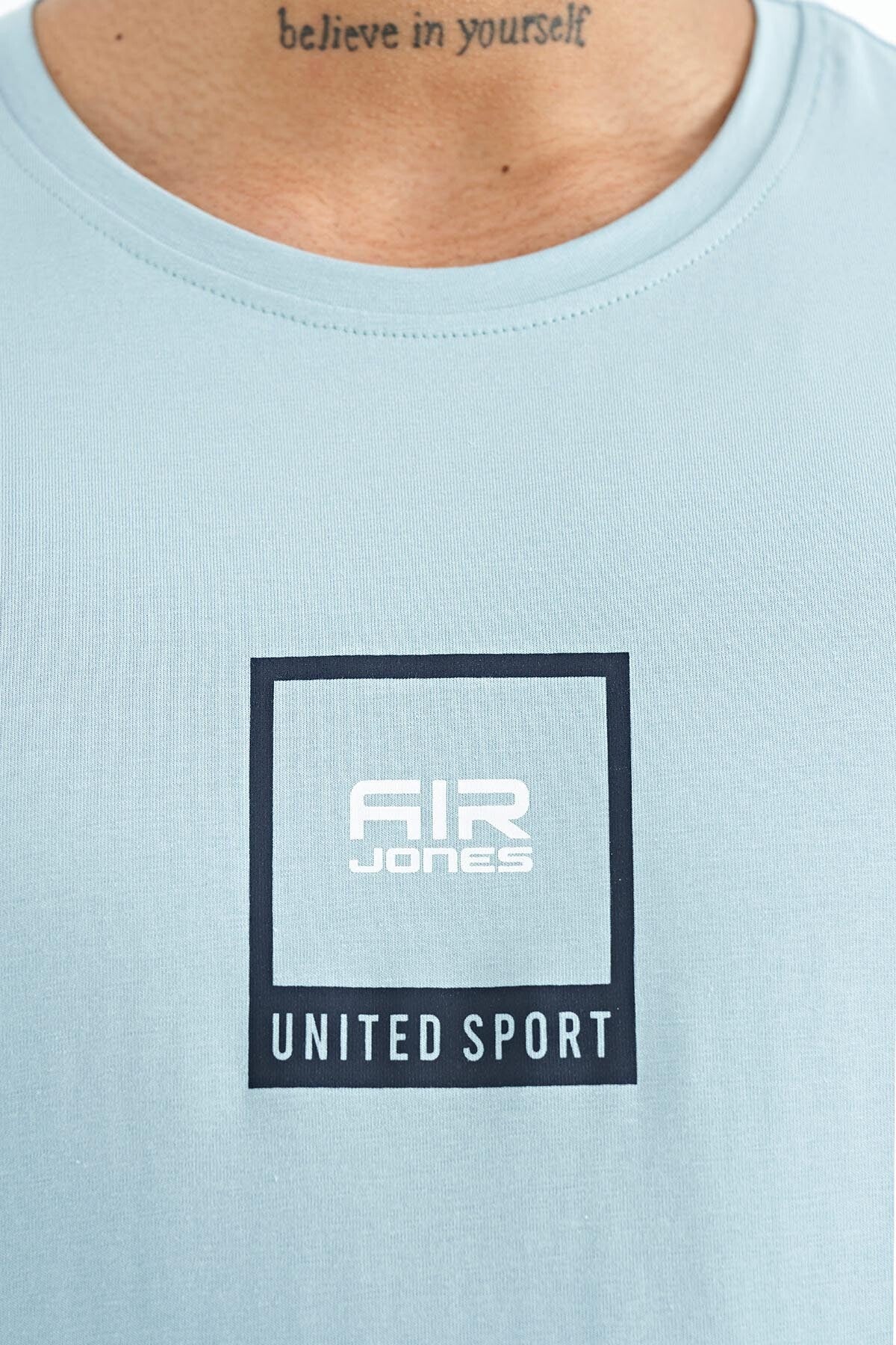 Adney Light Blue O Collar Men's T-Shirt - 88230