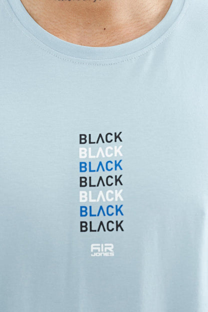 Tylor Light Blue Print Men's T-Shirt - 88227