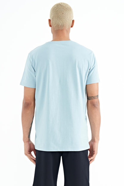 Tylor Light Blue Print Men's T-Shirt - 88227