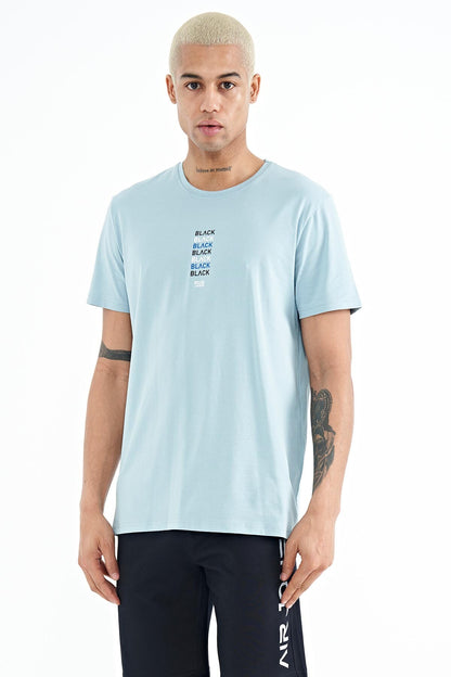 Tylor Light Blue Print Men's T-Shirt - 88227