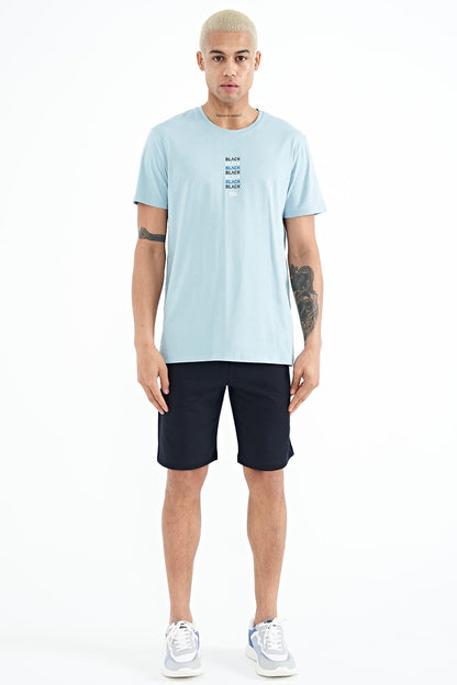 Tylor Light Blue Print Men's T-Shirt - 88227