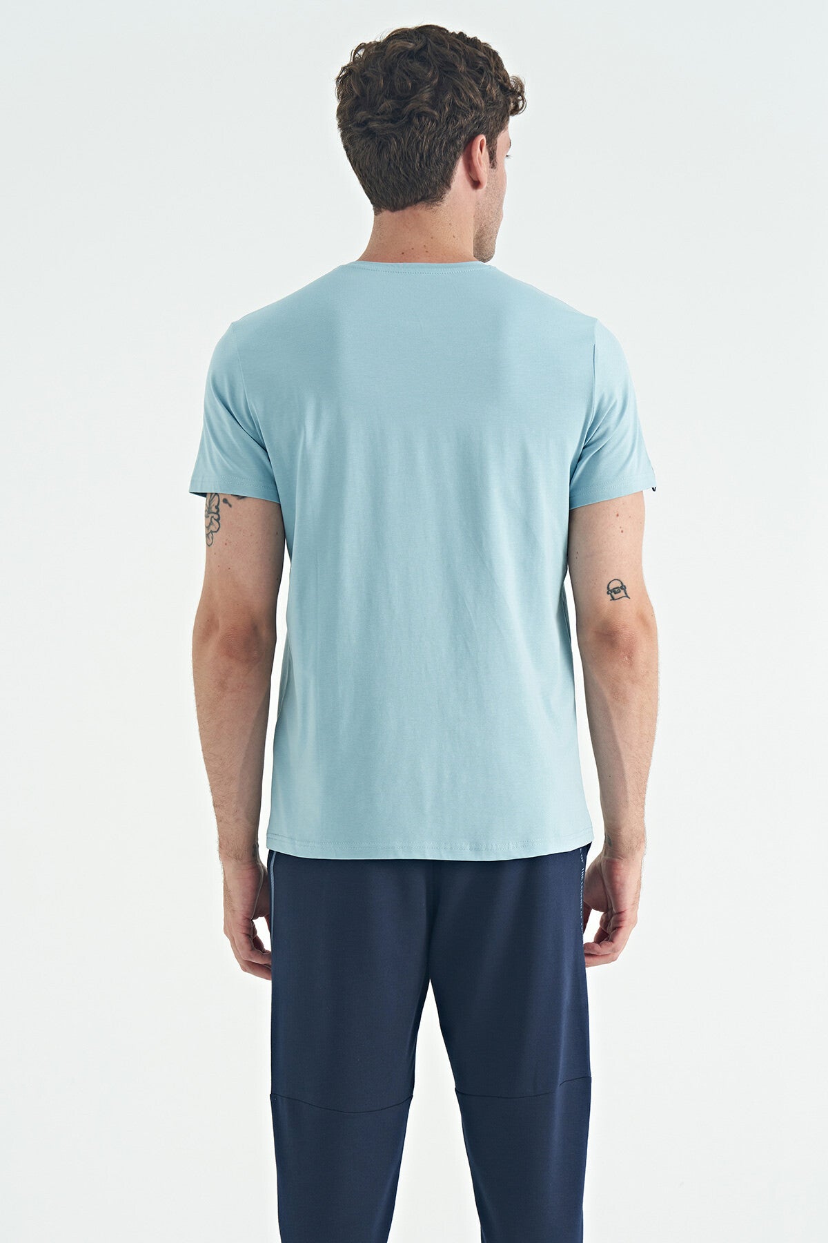Light Blue Basic Men's T-Shirt - 88245