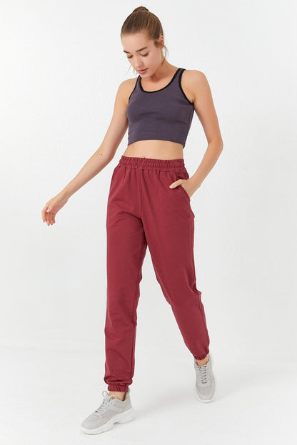 Open Purple Basic Zero Sleeve Narrow Fit U Collar Women's Crop Top Singlet - 97162