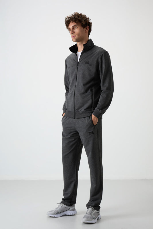 Troy Anthracite Melange Standard Fit Men's Tracksuit Set - 85196