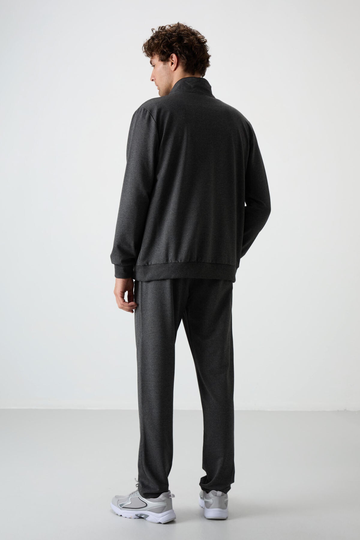 Troy Anthracite Melange Standard Fit Men's Tracksuit Set - 85196