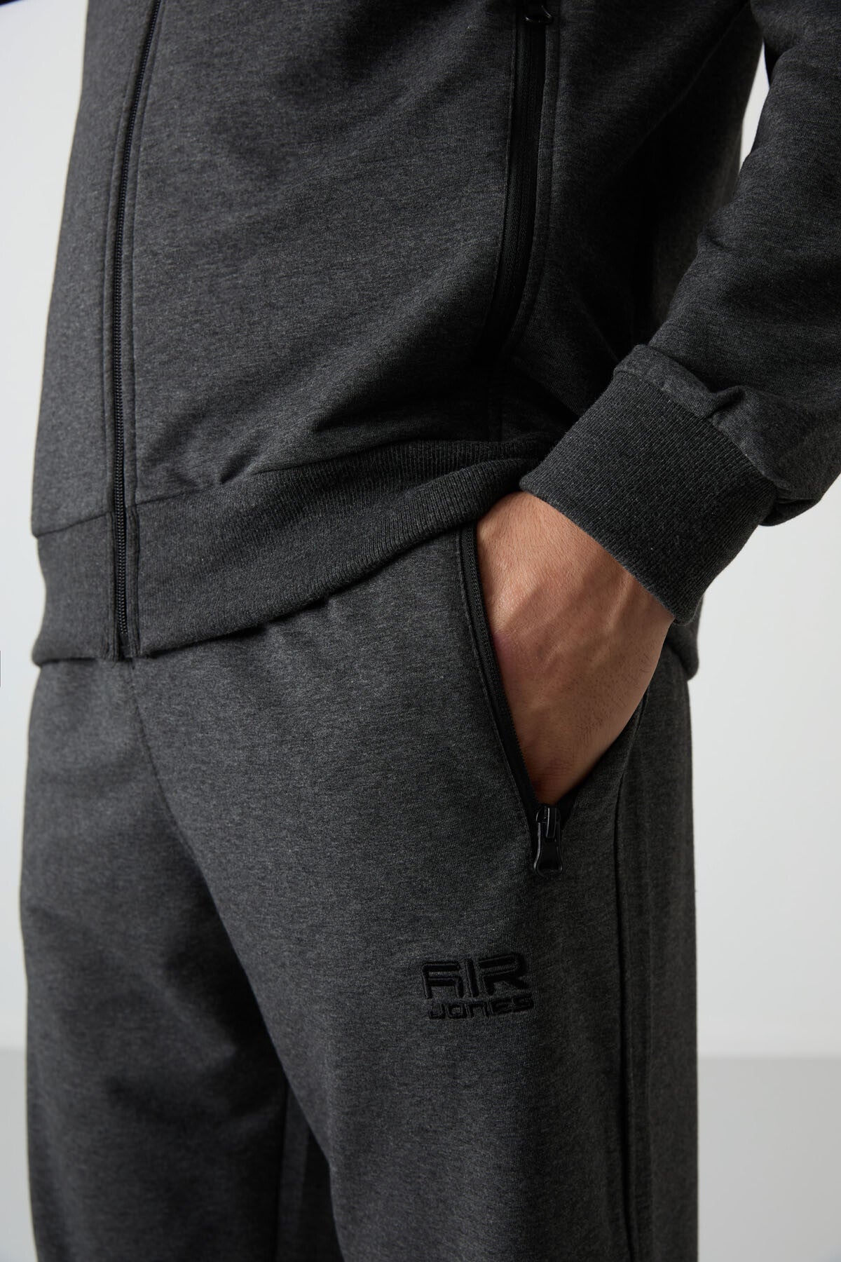 Troy Anthracite Melange Standard Fit Men's Tracksuit Set - 85196