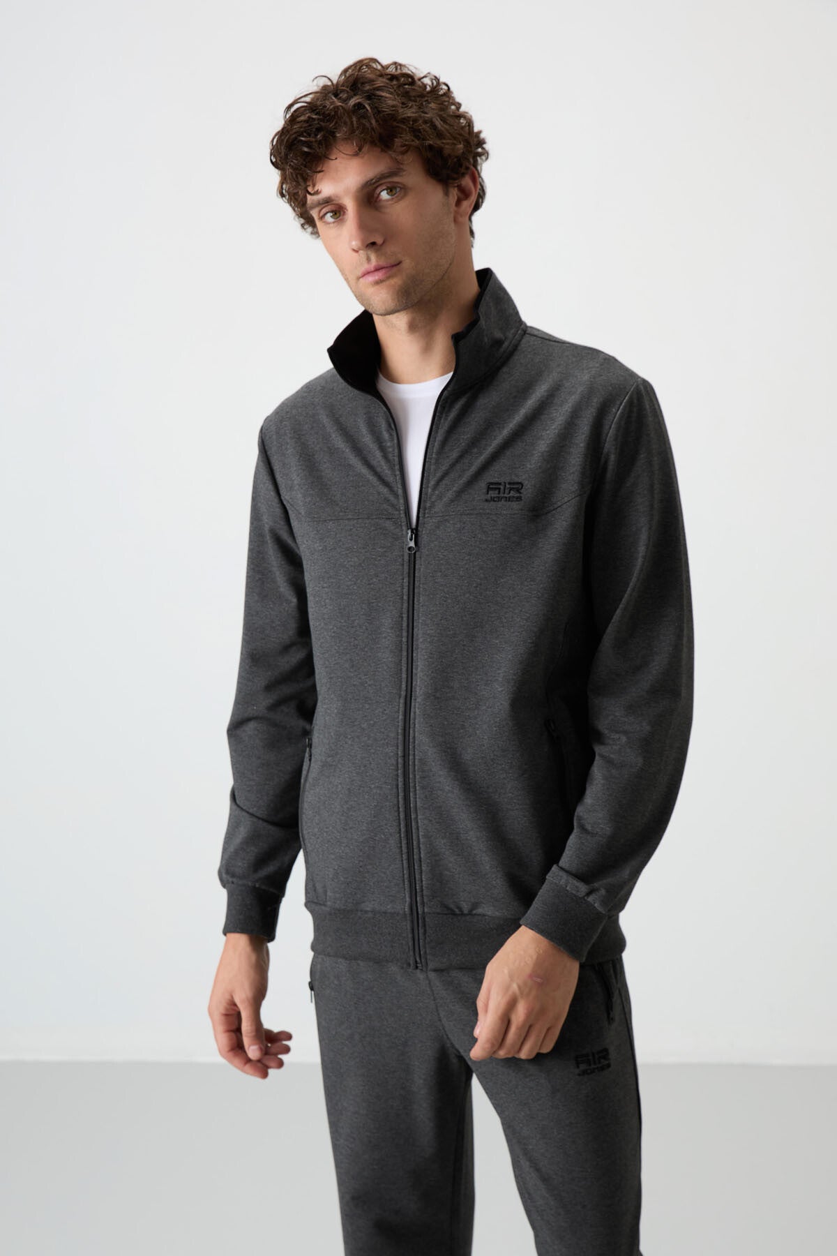 Troy Anthracite Melange Standard Fit Men's Tracksuit Set - 85196