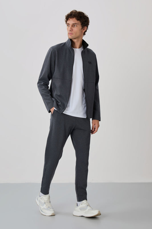 Carlos Anthracite Melange Standard Cut Men's Tracksuit Set - 85209