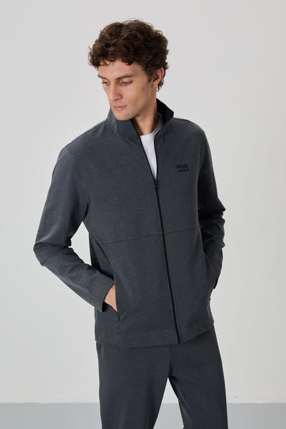 Carlos Anthracite Melange Standard Cut Men's Tracksuit Set - 85209
