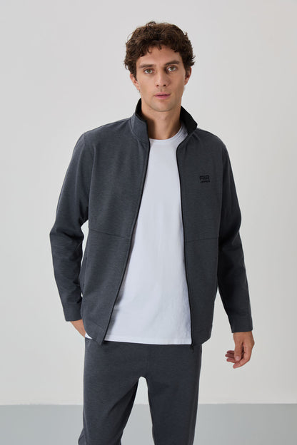 Carlos Anthracite Melange Standard Cut Men's Tracksuit Set - 85209