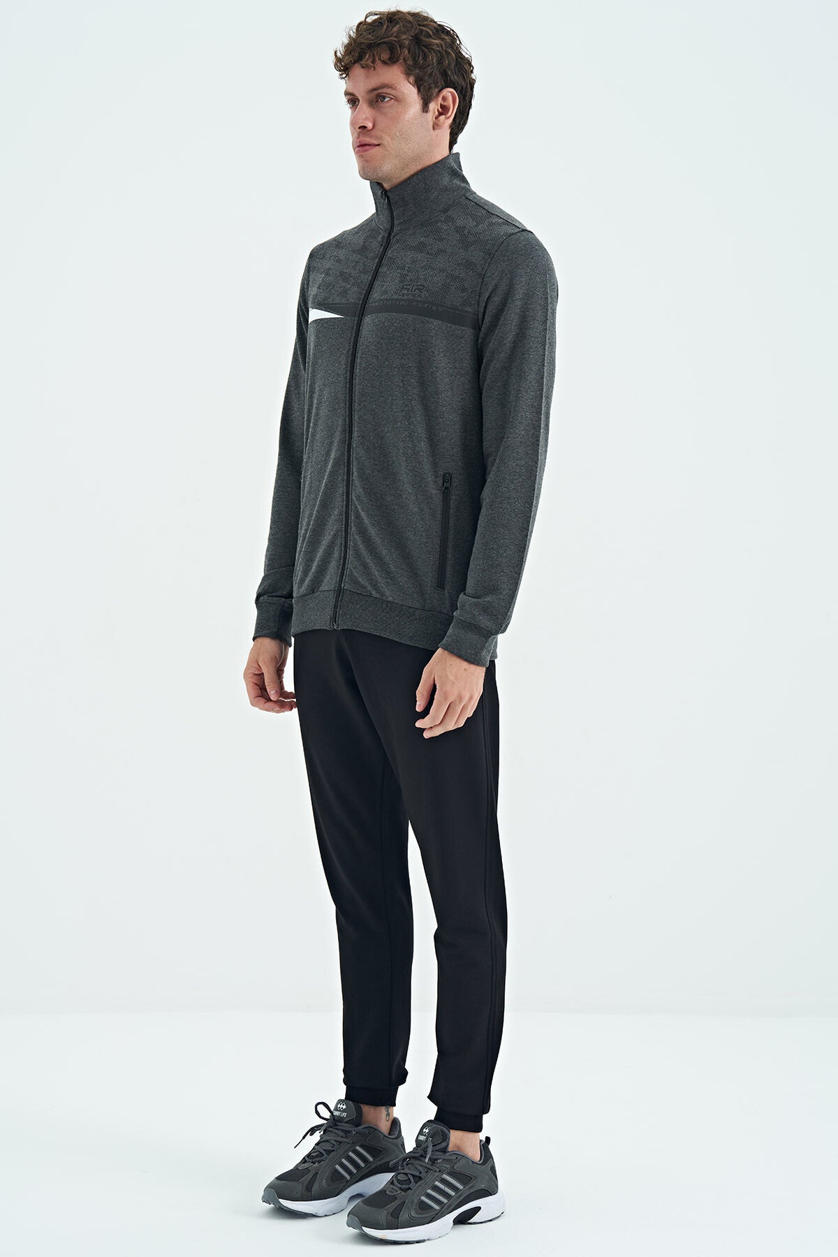 Harry Anthracite Melange - Black Standard Mold Men's Tracksuit Set - 85197