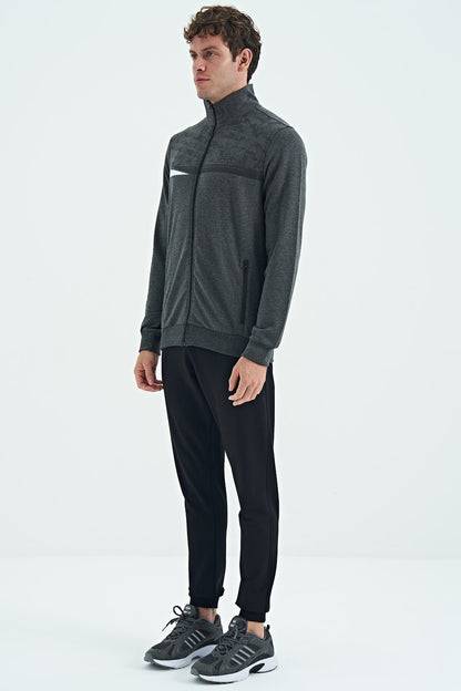 Harry Anthracite Melange - Black Standard Mold Men's Tracksuit Set - 85197