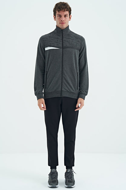 Harry Anthracite Melange - Black Standard Mold Men's Tracksuit Set - 85197