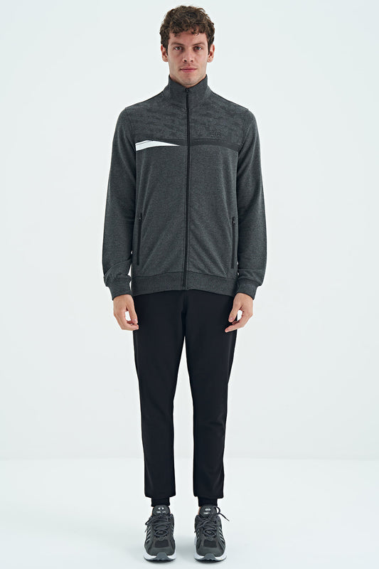 Harry Anthracite Melange - Black Standard Mold Men's Tracksuit Set - 85197