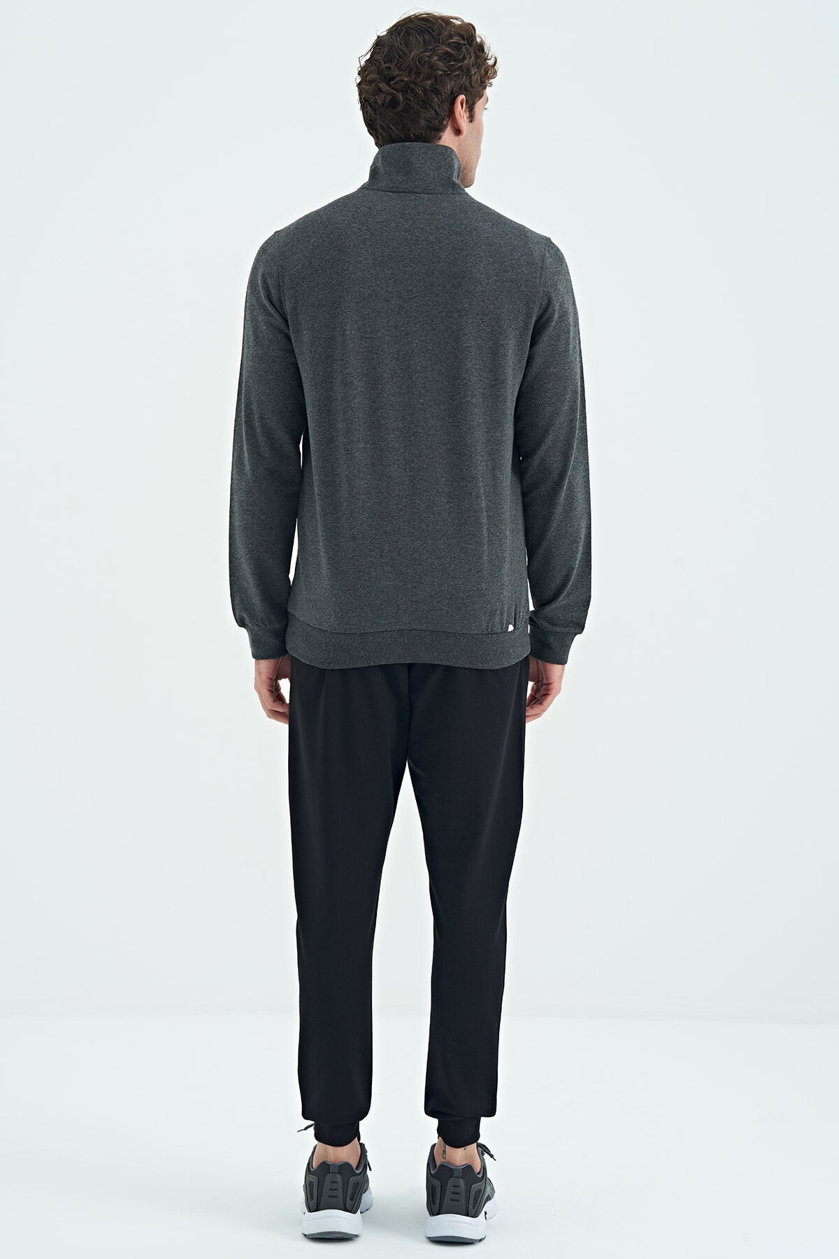 Harry Anthracite Melange - Black Standard Mold Men's Tracksuit Set - 85197