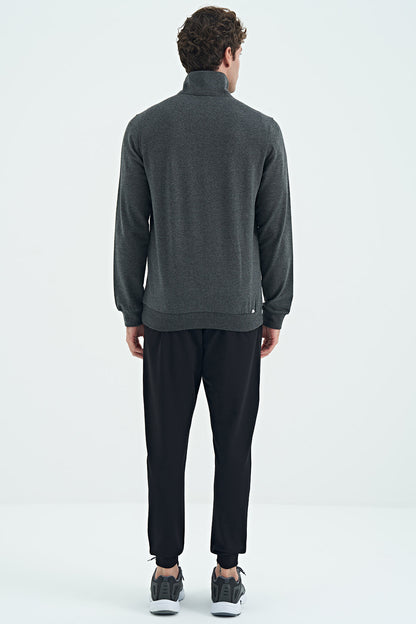 Harry Anthracite Melange - Black Standard Mold Men's Tracksuit Set - 85197