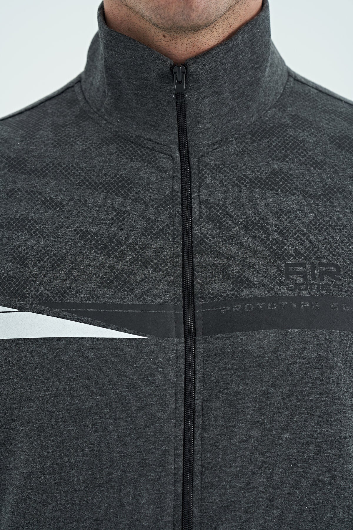 Harry Anthracite Melange - Black Standard Mold Men's Tracksuit Set - 85197