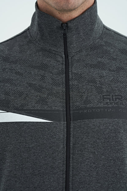 Harry Anthracite Melange - Black Standard Mold Men's Tracksuit Set - 85197