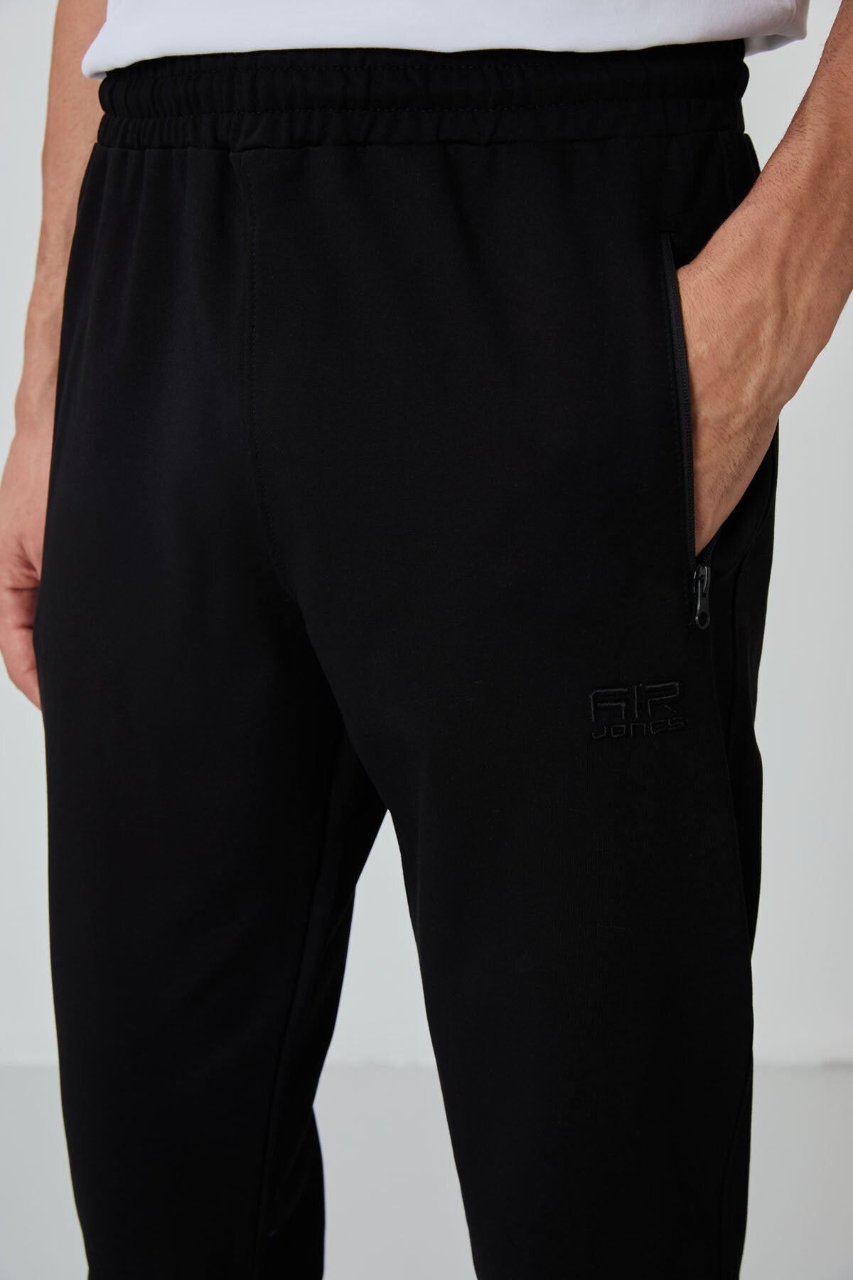 Anton Anthracite Melange - Black Jogger Tracksuit Set - 85178