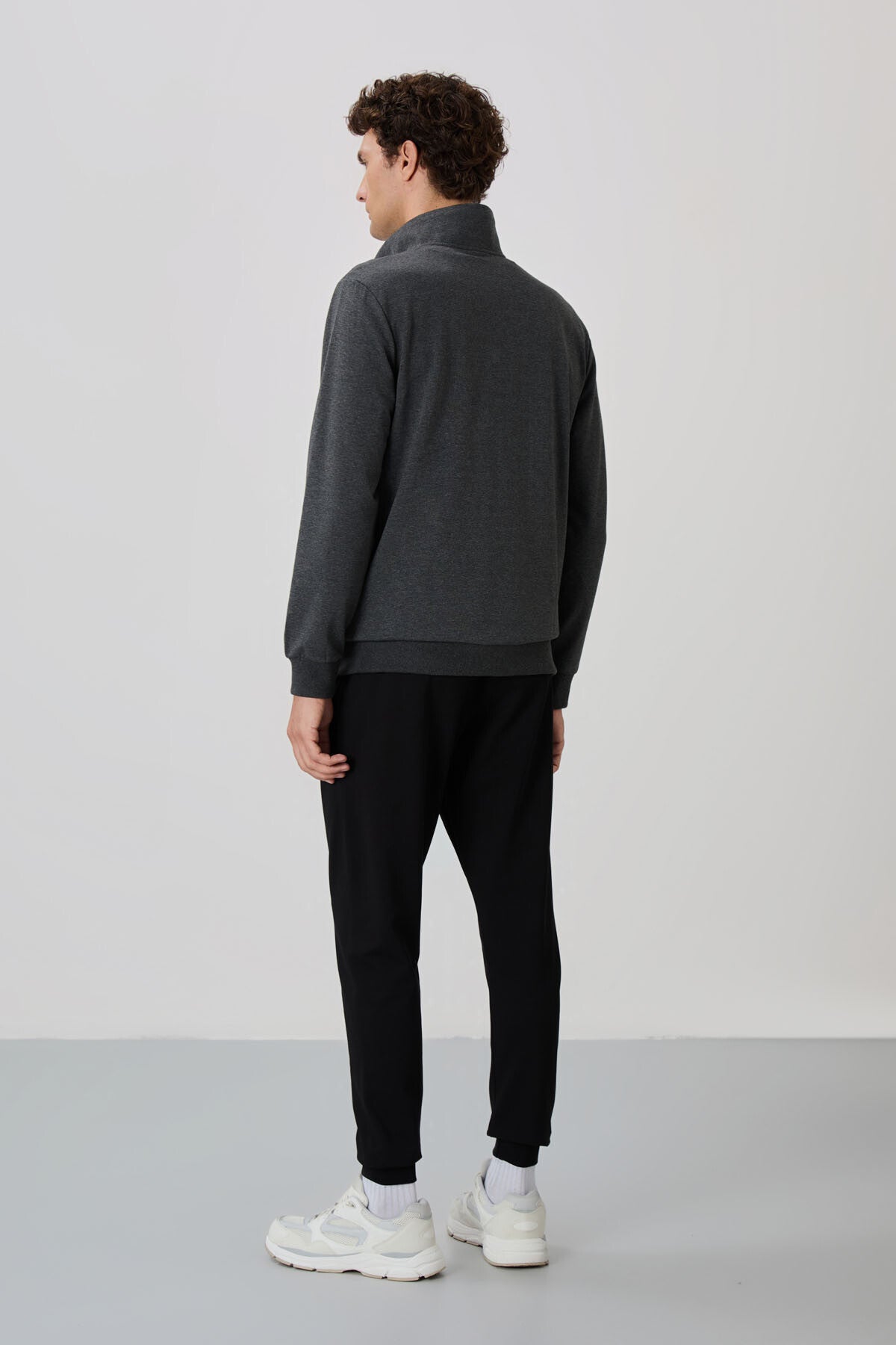 Anton Anthracite Melange - Black Jogger Tracksuit Set - 85178