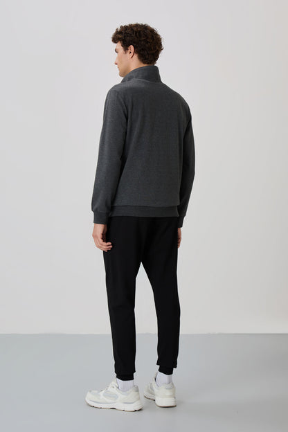 Anton Anthracite Melange - Black Jogger Tracksuit Set - 85178