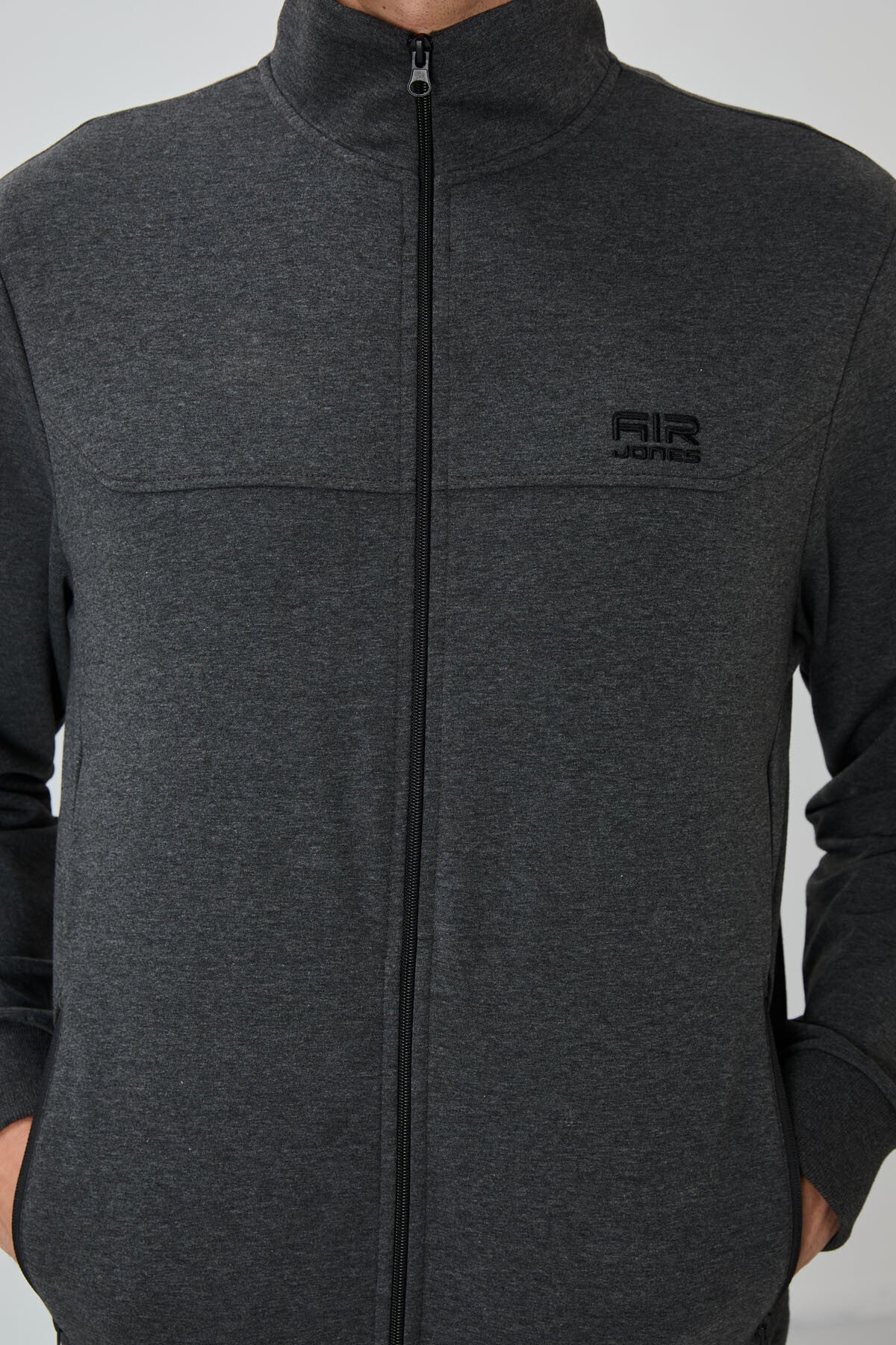 Anton Anthracite Melange - Black Jogger Tracksuit Set - 85178