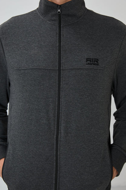 Anton Anthracite Melange - Black Jogger Tracksuit Set - 85178