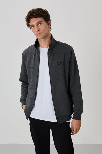 Anton Anthracite Melange - Black Jogger Tracksuit Set - 85178