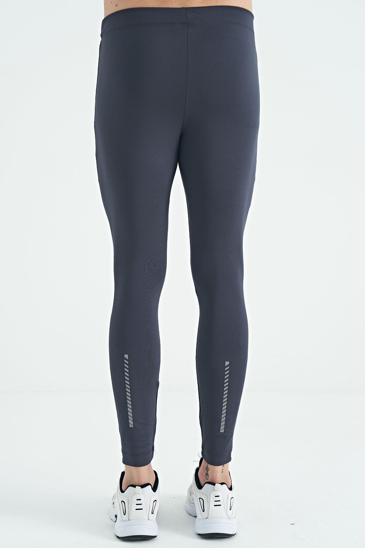 Anthracite Back Wrist Print Detailed High Waist Slim Fit Active Sports Men's Tights - 84988