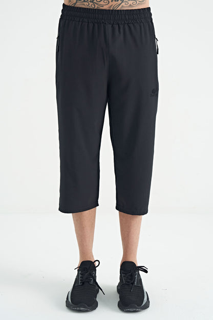 Anthracite Laced Standard Mold Zip Pocket Active Sports Men's Capri - 83096