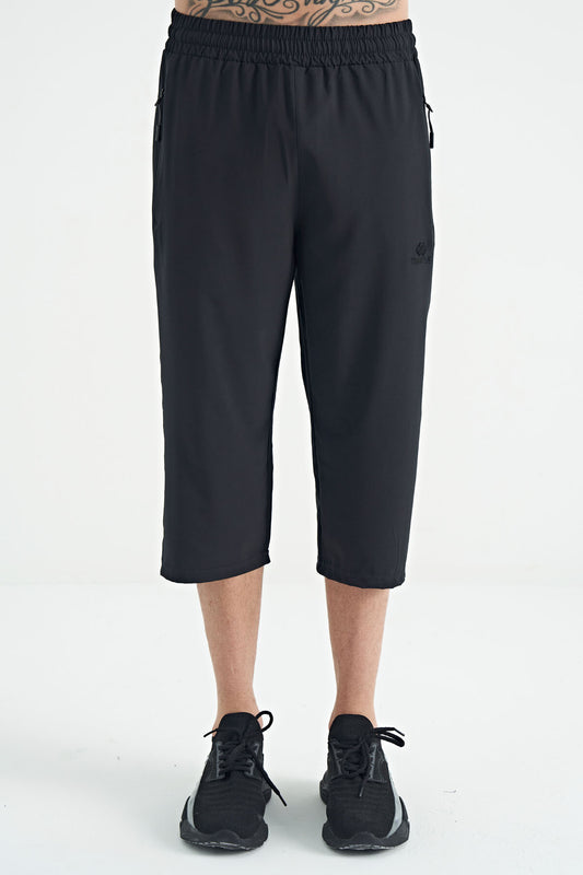 Anthracite Laced Standard Mold Zip Pocket Active Sports Men's Capri - 83096