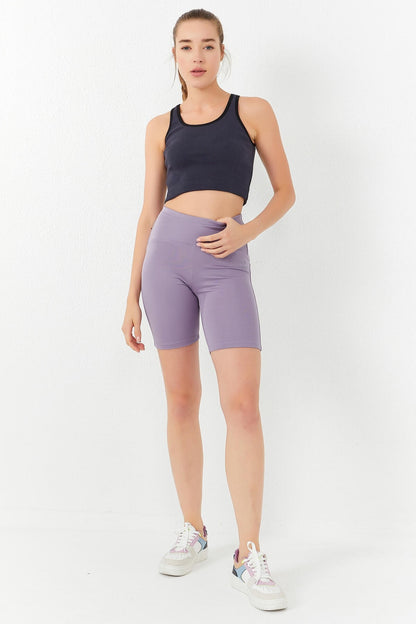 Anthracite Basic Zero Armhole Tight Fit U Neck Women's Crop Top Singlet - 97162