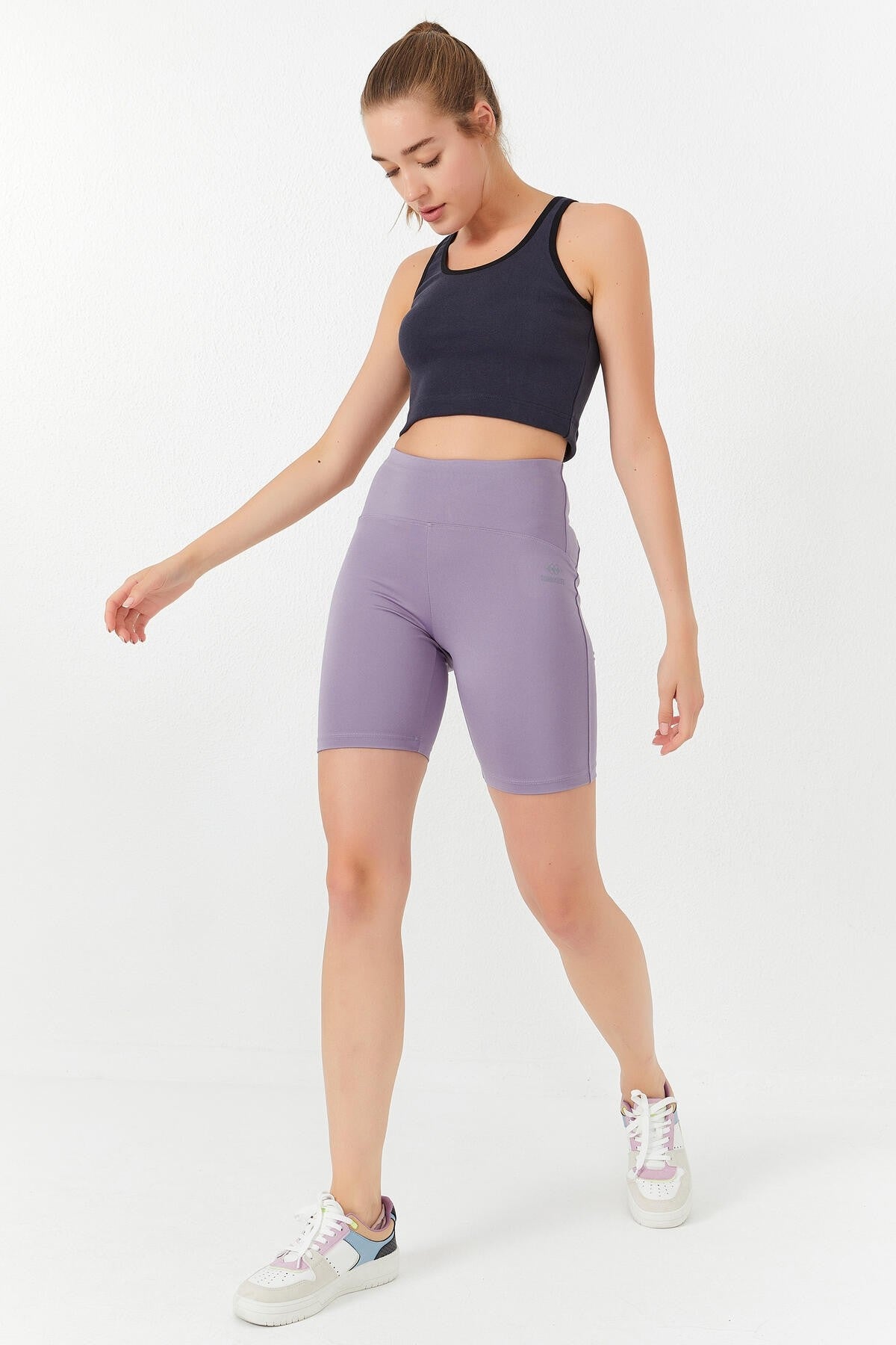 Anthracite Basic Zero Armhole Tight Fit U Neck Women's Crop Top Singlet - 97162
