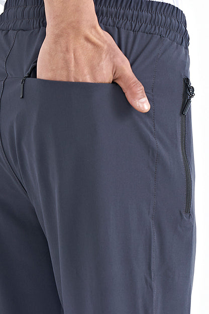 Anthracite Men's Basic Cuffed Elastic Hem Comfort Fit Jogger Pants - 84826
