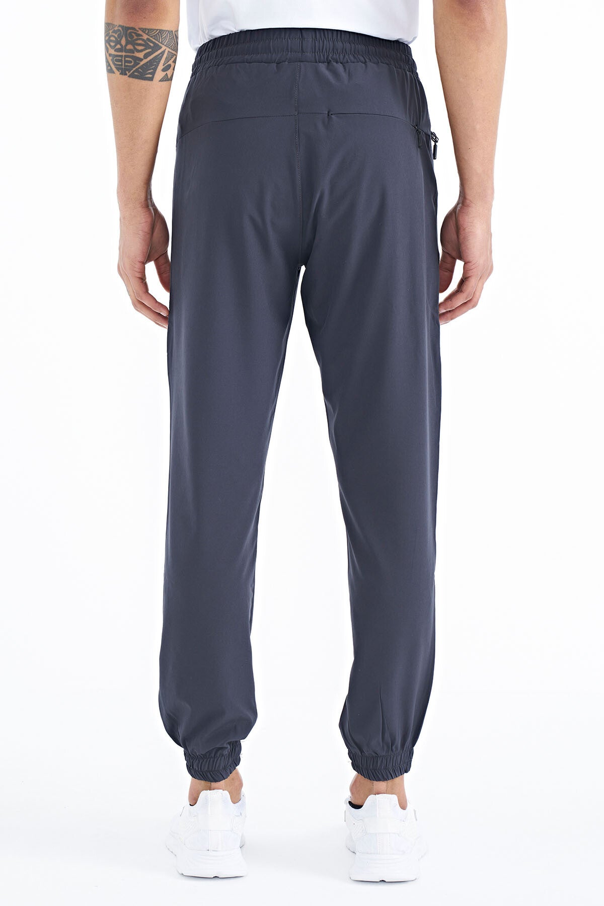 Anthracite Men's Basic Cuffed Elastic Hem Comfort Fit Jogger Pants - 84826