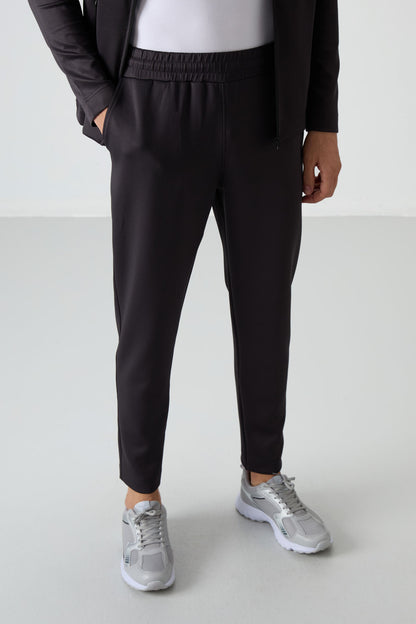 Anthracite Gray Scuba Fabric Men's Tracksuit Set - 85199