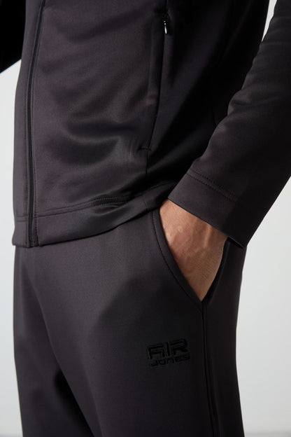 Anthracite Gray Scuba Fabric Men's Tracksuit Set - 85199