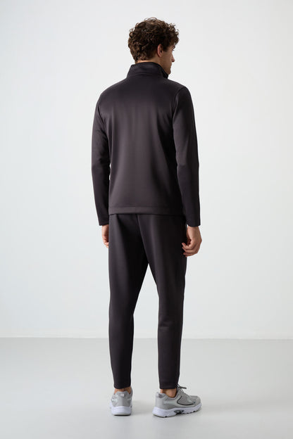 Anthracite Gray Scuba Fabric Men's Tracksuit Set - 85199