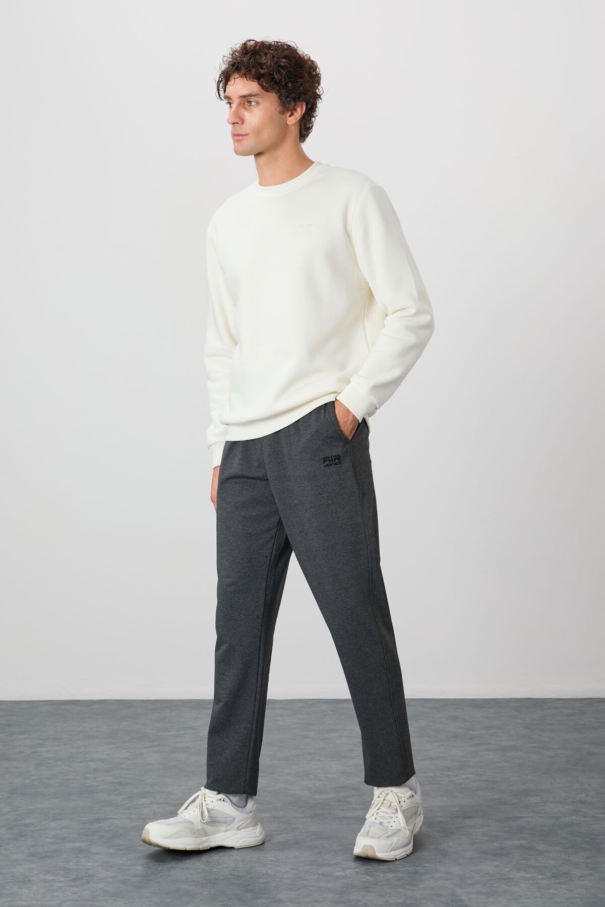 Brad Anthracite Melange Standard Fit Men's Tracksuit Bottom - 84955