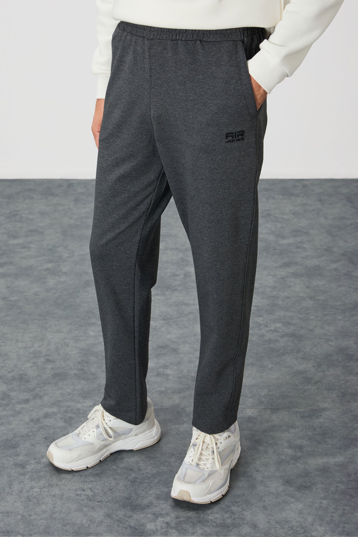 Brad Anthracite Melange Standard Fit Men's Tracksuit Bottom - 84955
