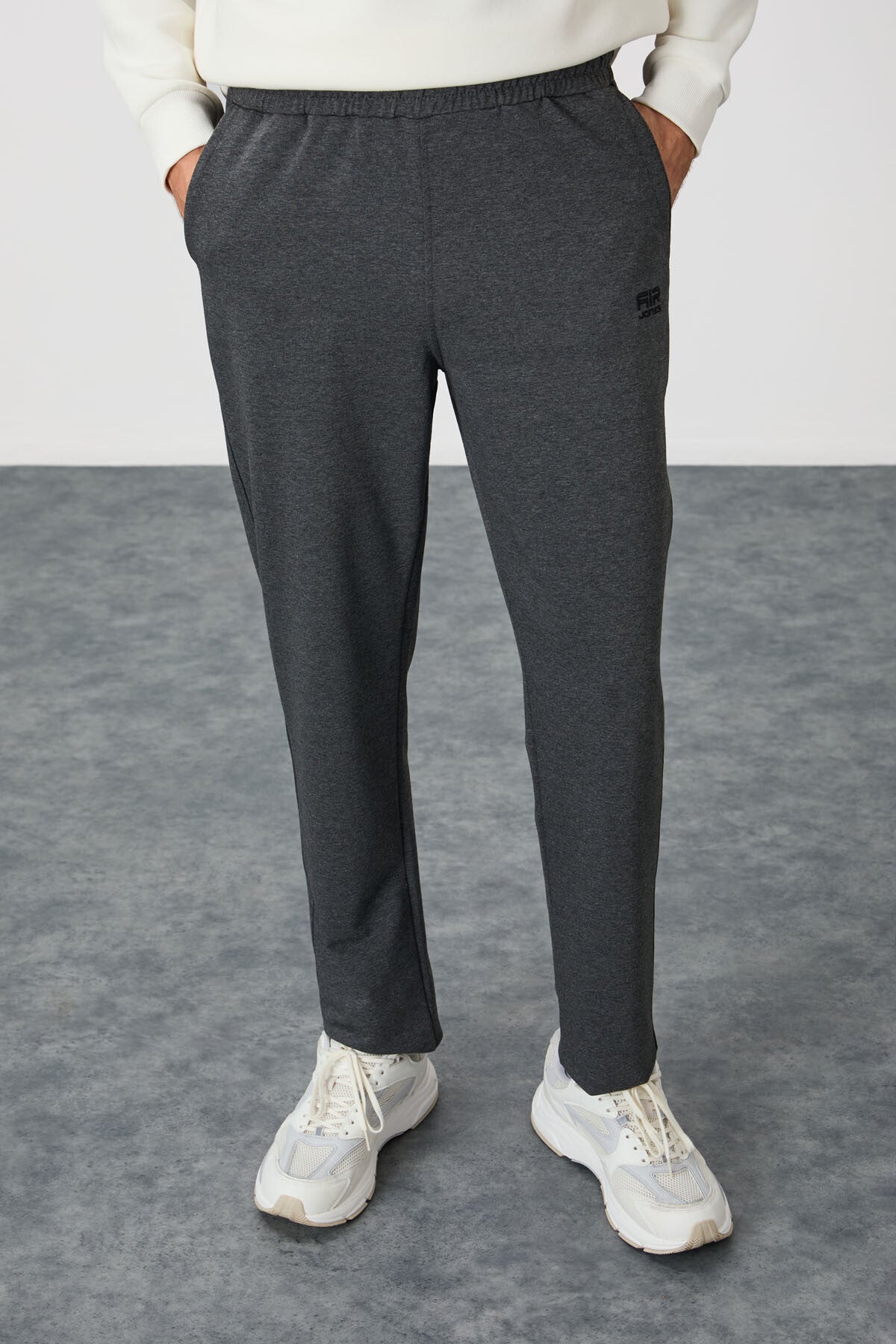 Brad Anthracite Melange Standard Fit Men's Tracksuit Bottom - 84955