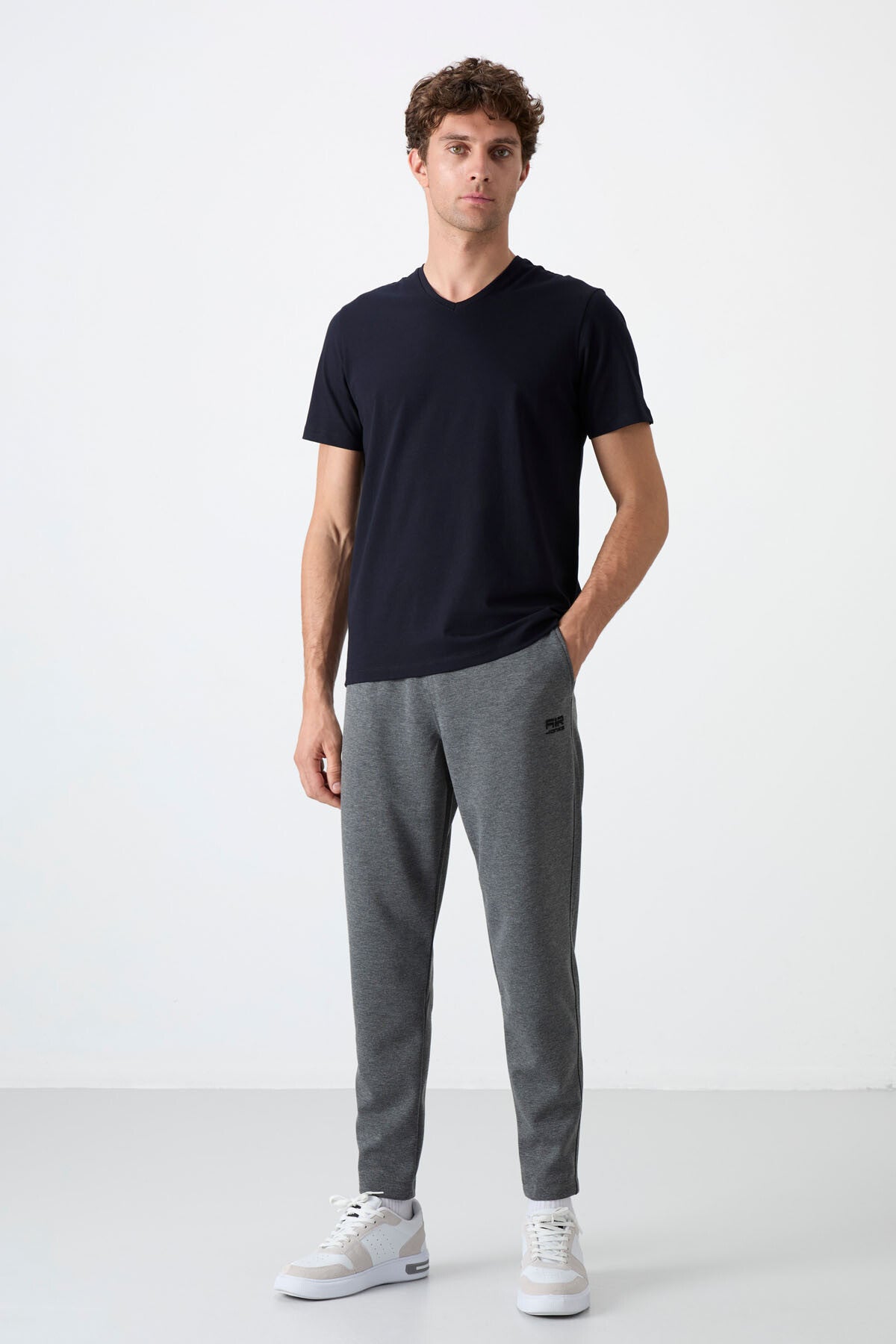 Barnes Anthracite Melange Men's Tracksuit Bottom - 84951