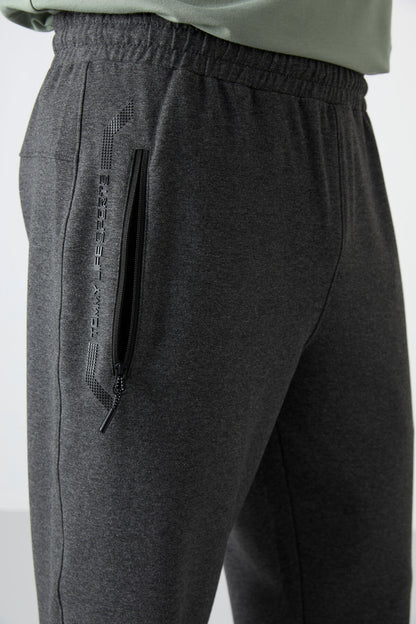 Anthracite Melange Zippered Standard Fit Classic Hem Men's Capri - 83091