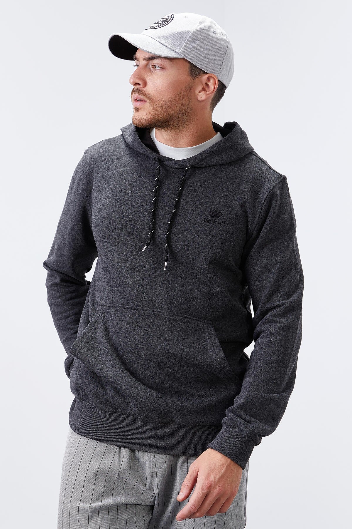 Kangaroo Zip Standard Fit Hooded Men's Sweatshirt - 87872