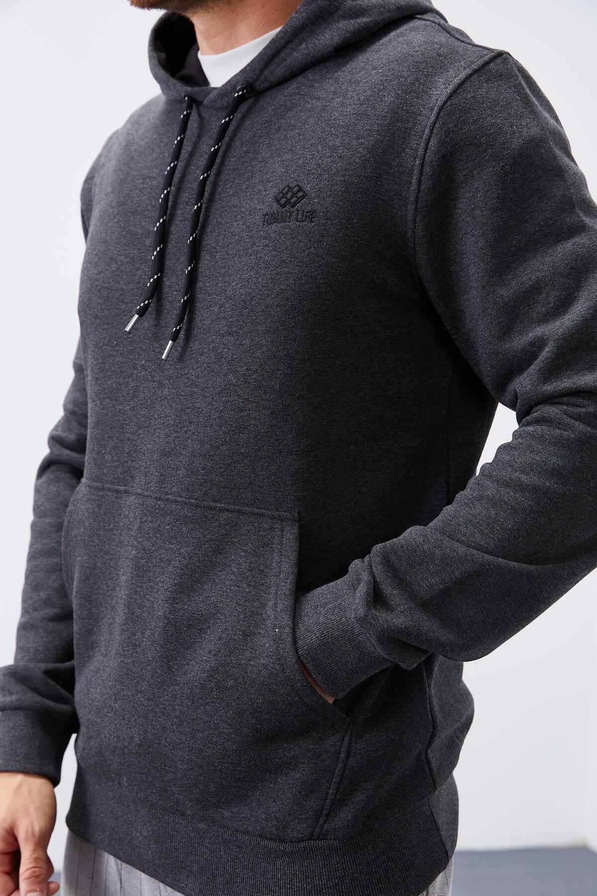 Kangaroo Zip Standard Fit Hooded Men's Sweatshirt - 87872