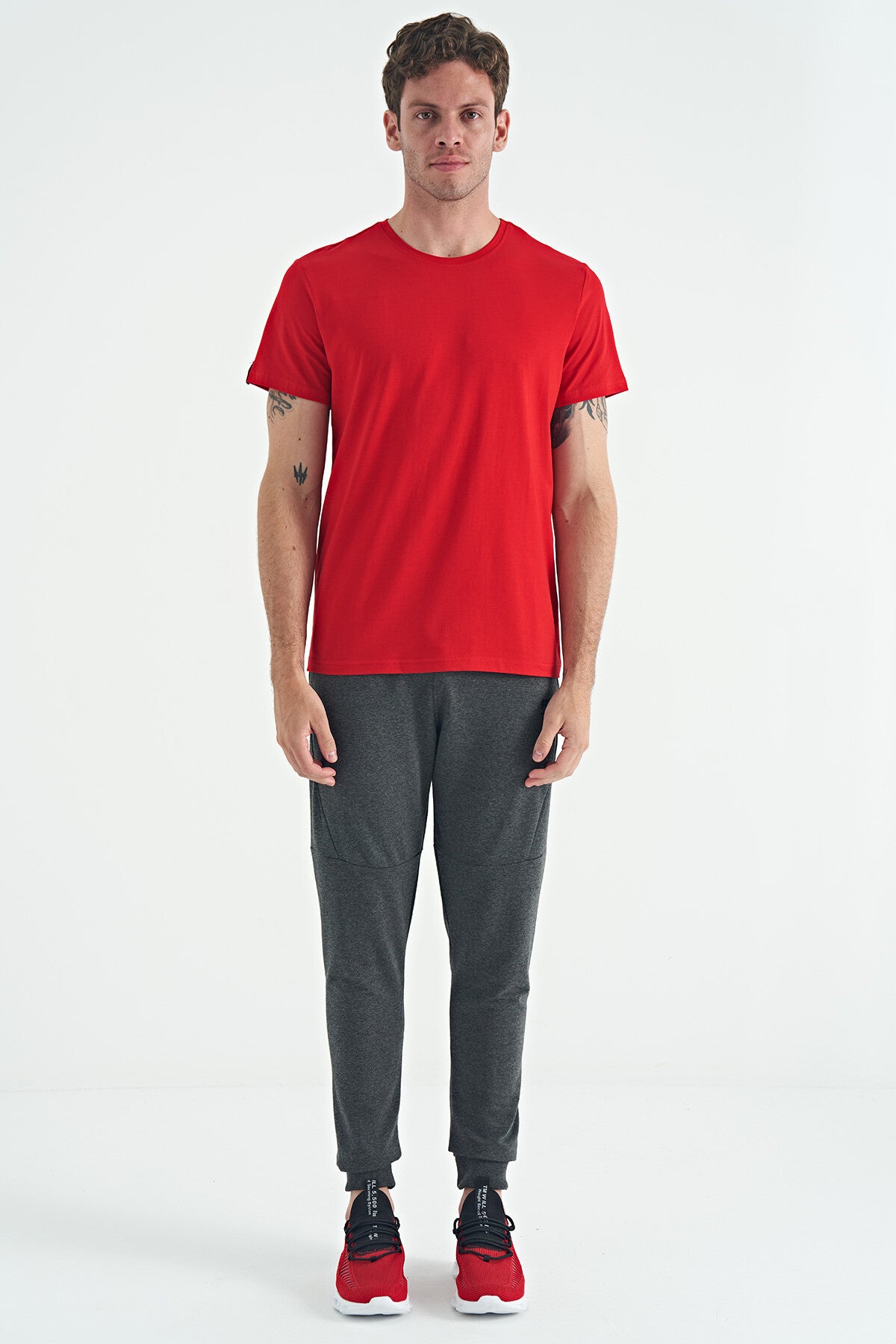 Nigel Antrasit Melange Standard Fit Men's Tracksuit Bottom - 84916