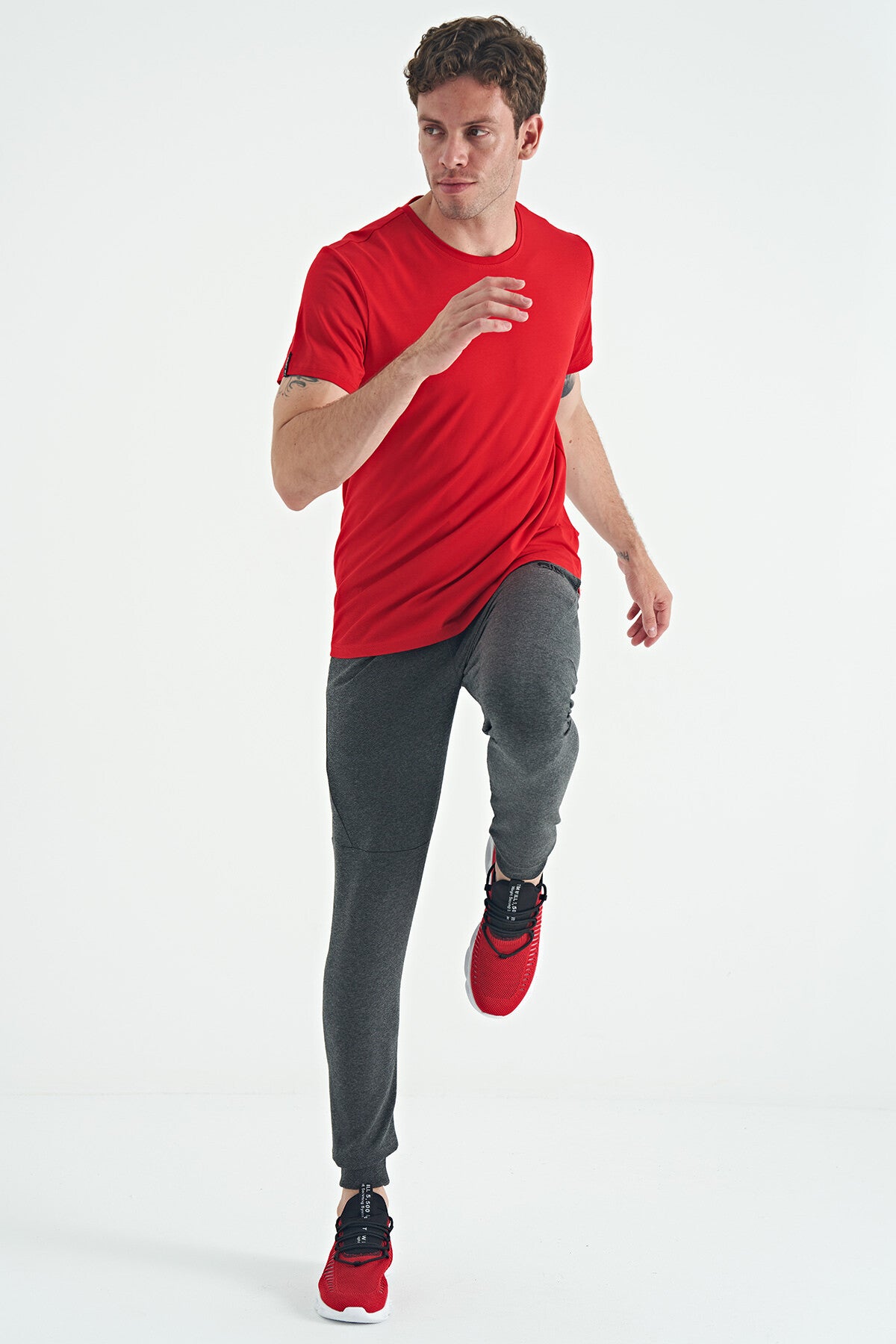 Nigel Antrasit Melange Standard Fit Men's Tracksuit Bottom - 84916